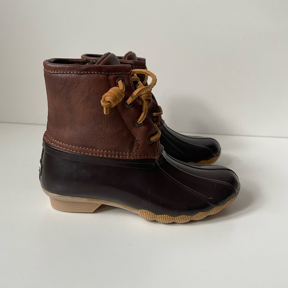 Sperry Topsider Kid’s Unisex Saltwater Water-resistant Rain Boot - Brown - Picture 2 of 16